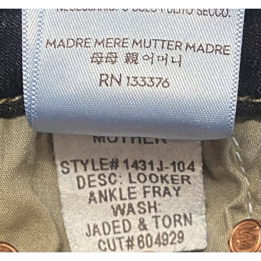 Mother The Looker Ankle‎ Fray Jeans 27 Jaded and Torn Wash Ankle Distressed - Picture 8 of 11